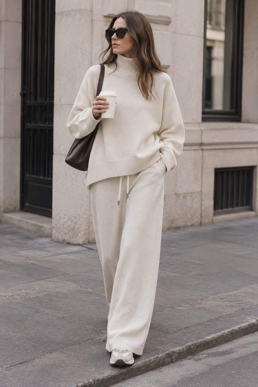 Oversize Pullover mit kurzem Rollkragen