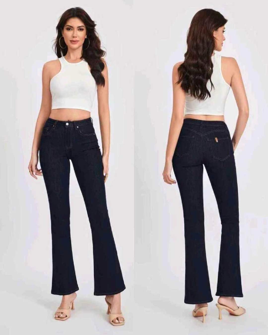 High-Waist Schlagjeans