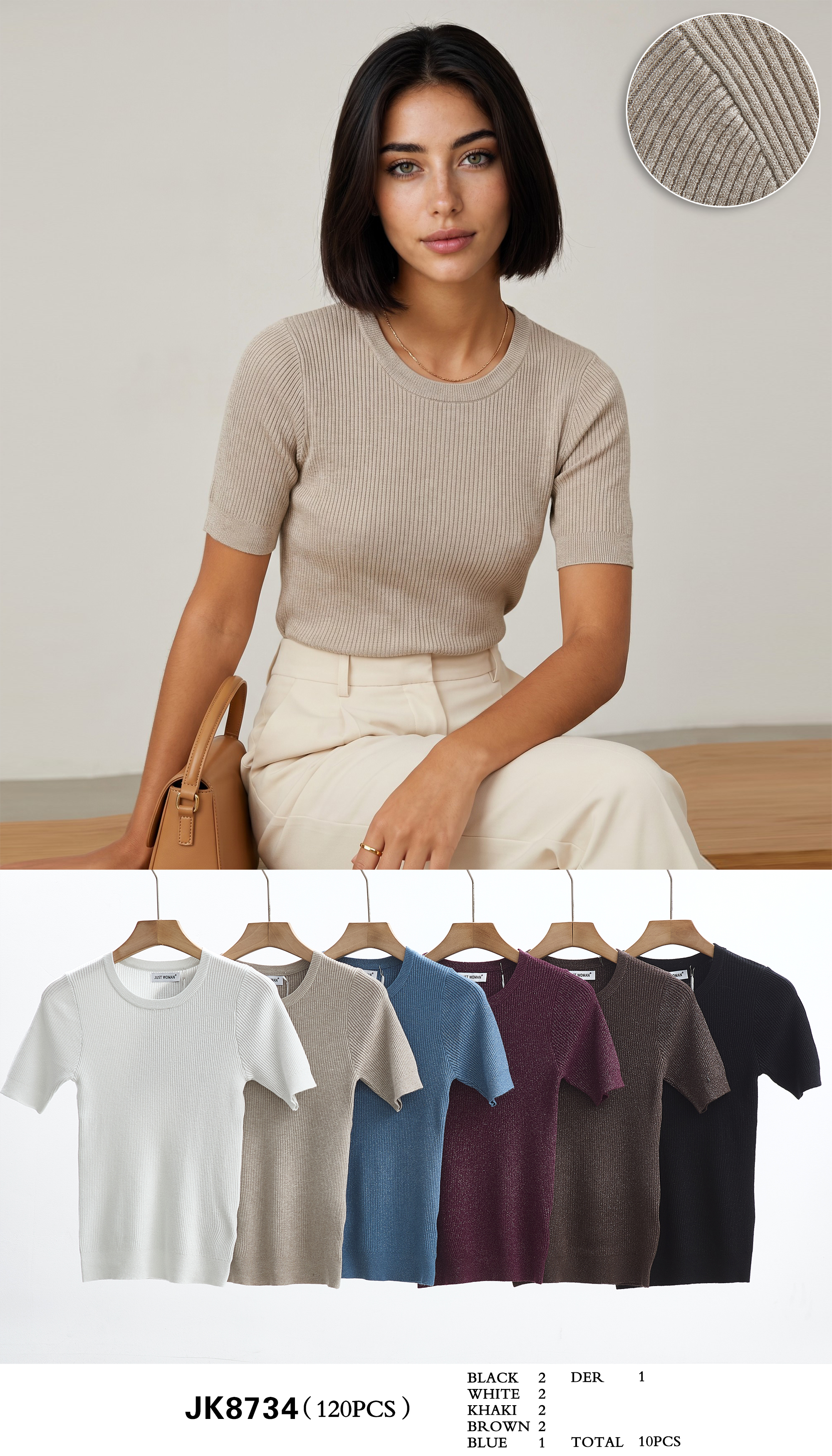 Figurbetonter Ripp-Pullover