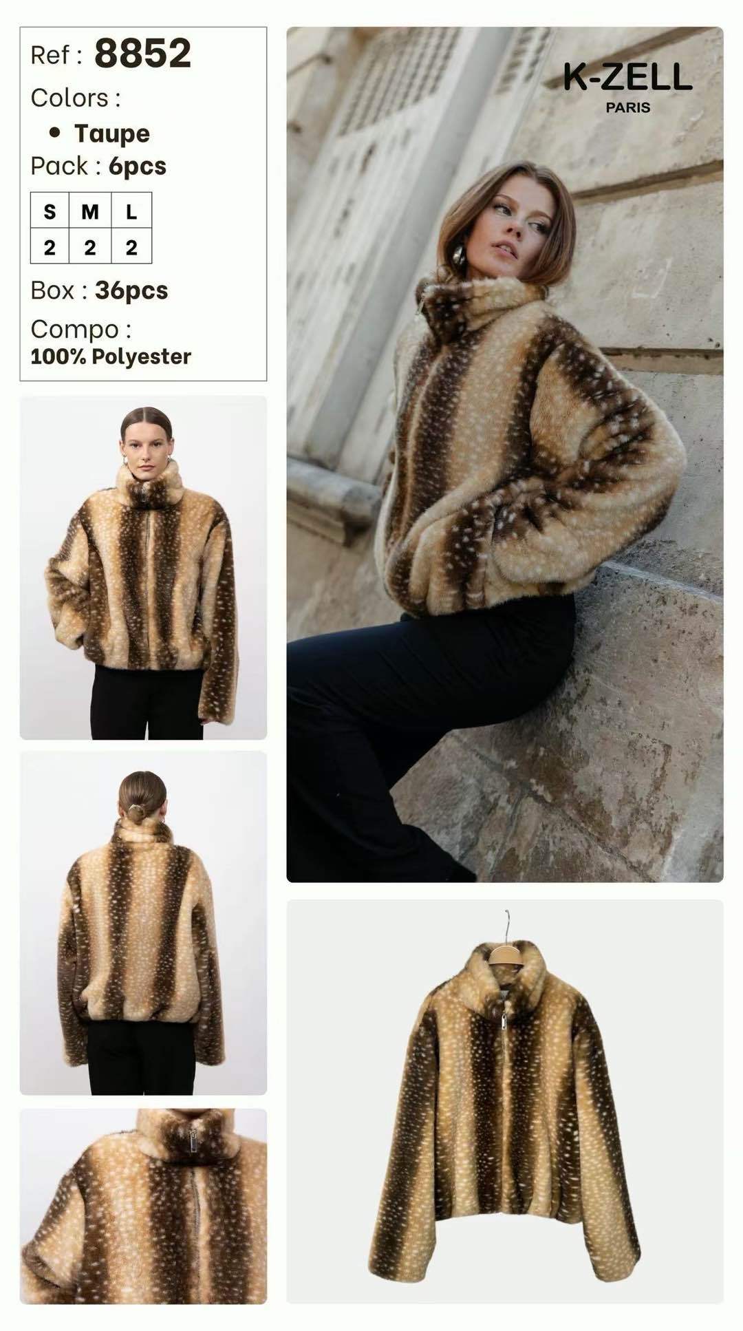 Teddy-Jacke mit hohem Rollkragen