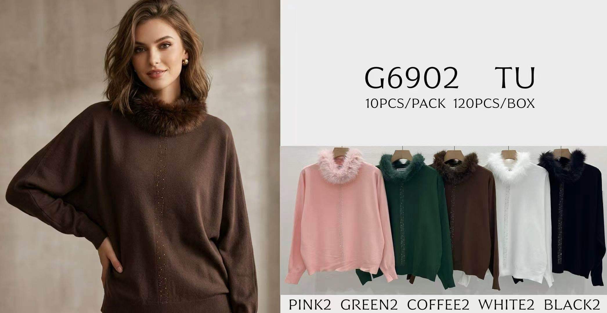 Weiter Pullover mit halbem Rollkragen