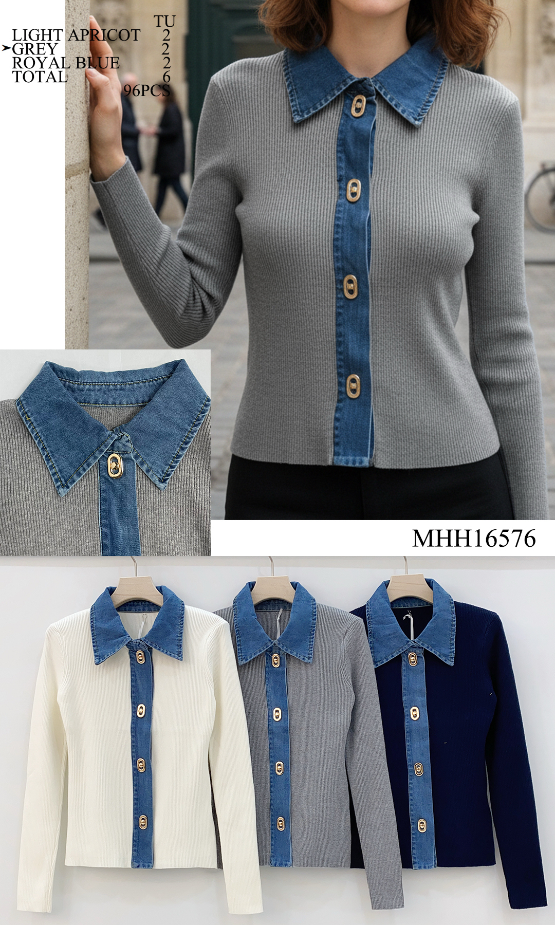 Figurbetonter Cardigan mit Hemdkragen