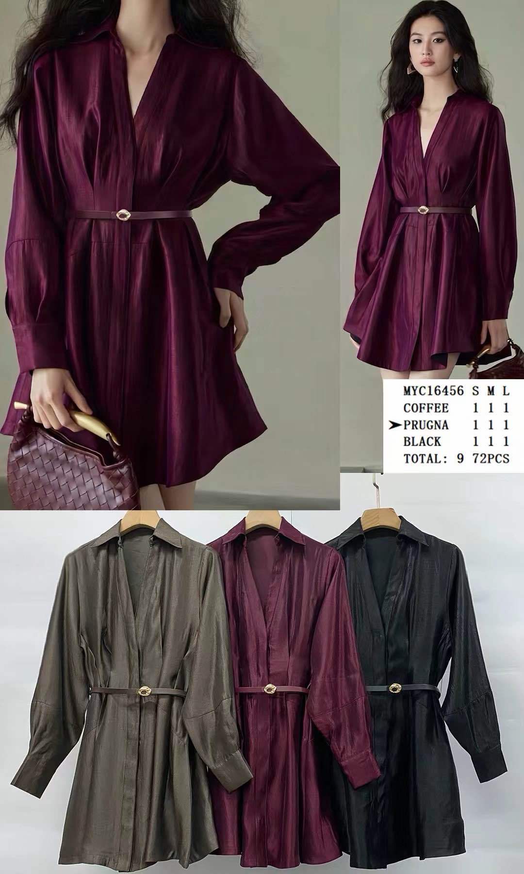 Hemd-Kleid in Mini-Länge mit Gürtel