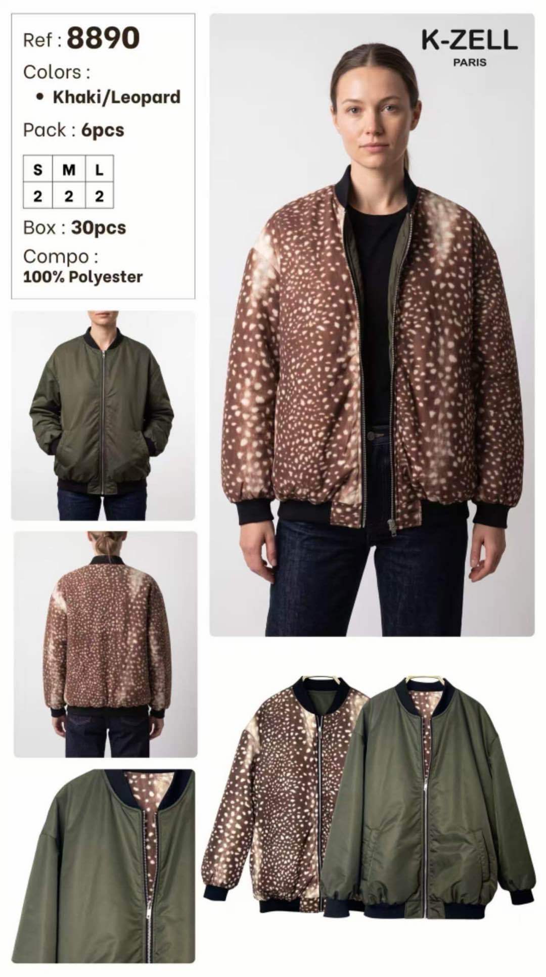 Oversize Bomberjacke mit Animal-Print
