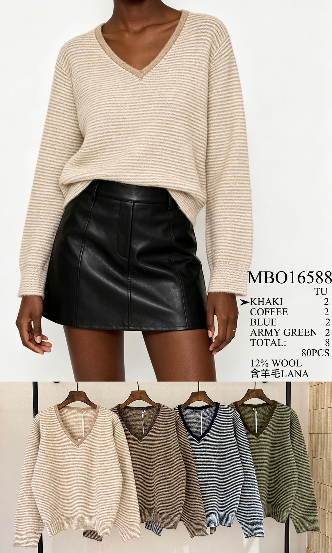 Lockerer Pullover mit V‑Ausschnitt