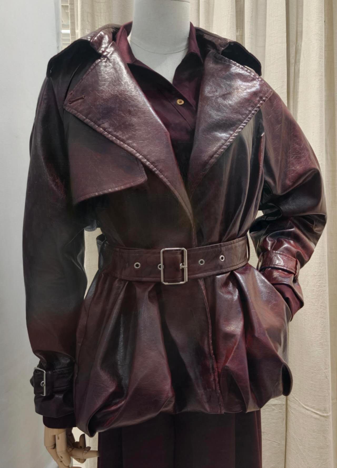 Oversize-Jacke mit Gürtel