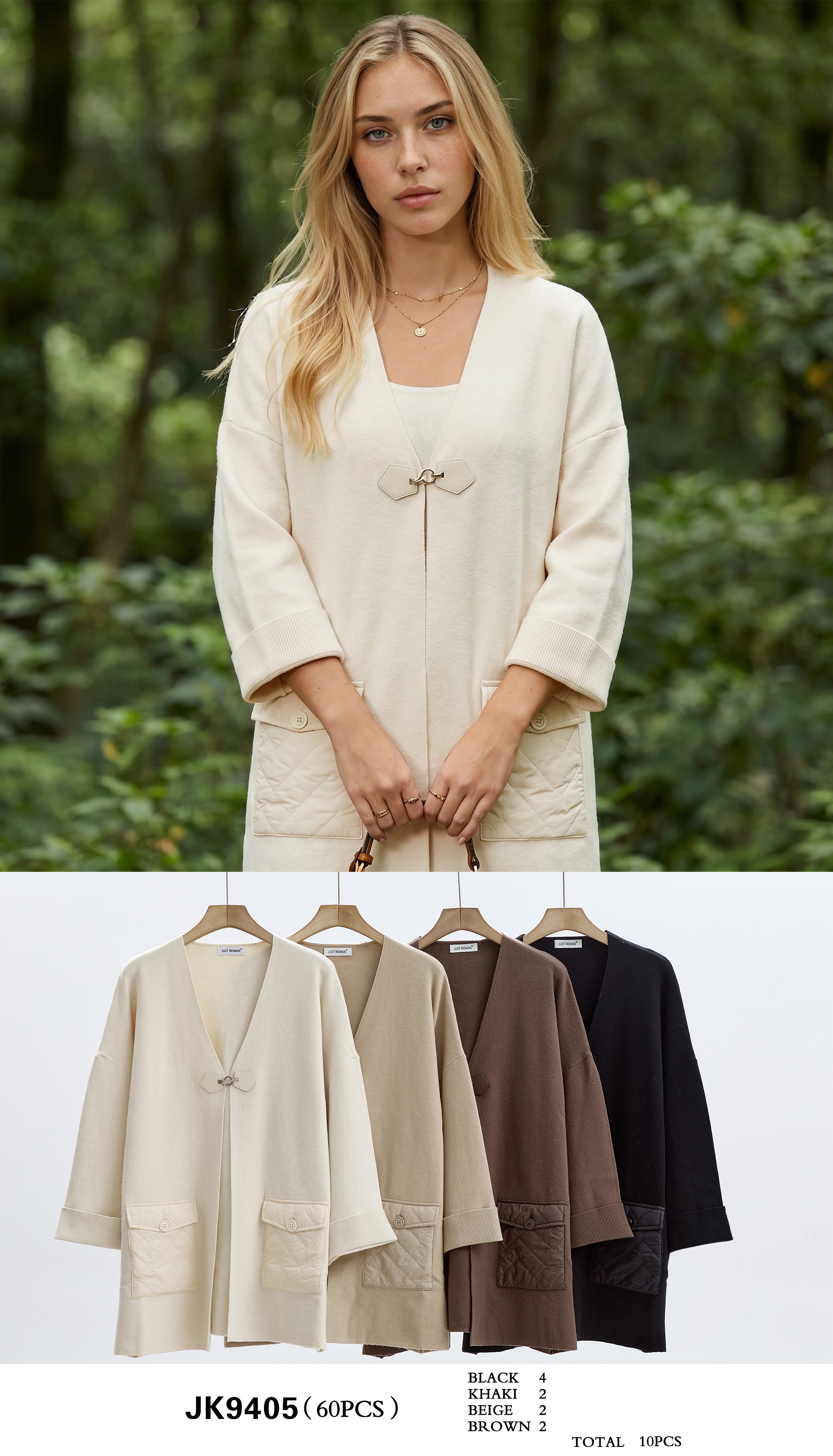 Langer Cardigan mit Taschen