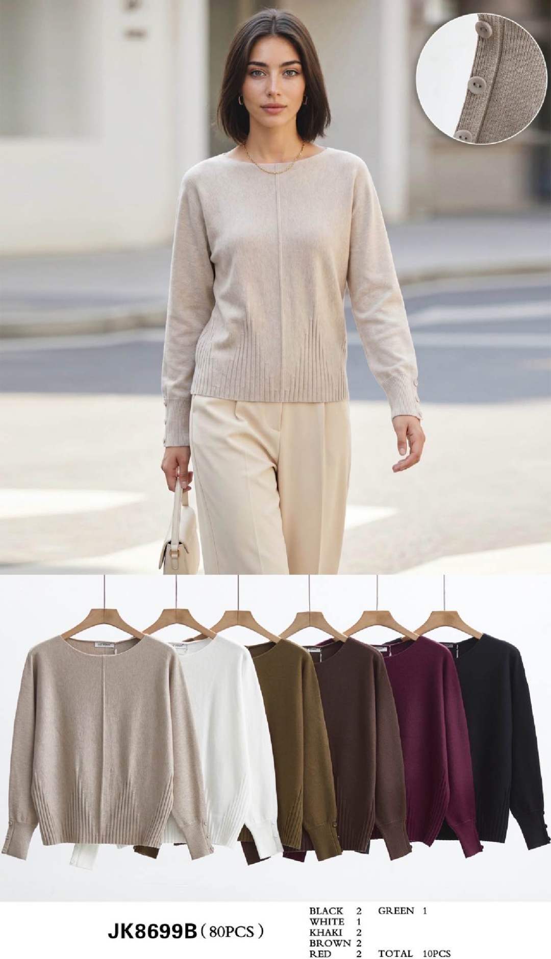 Pullover mit dekorativen Knöpfen