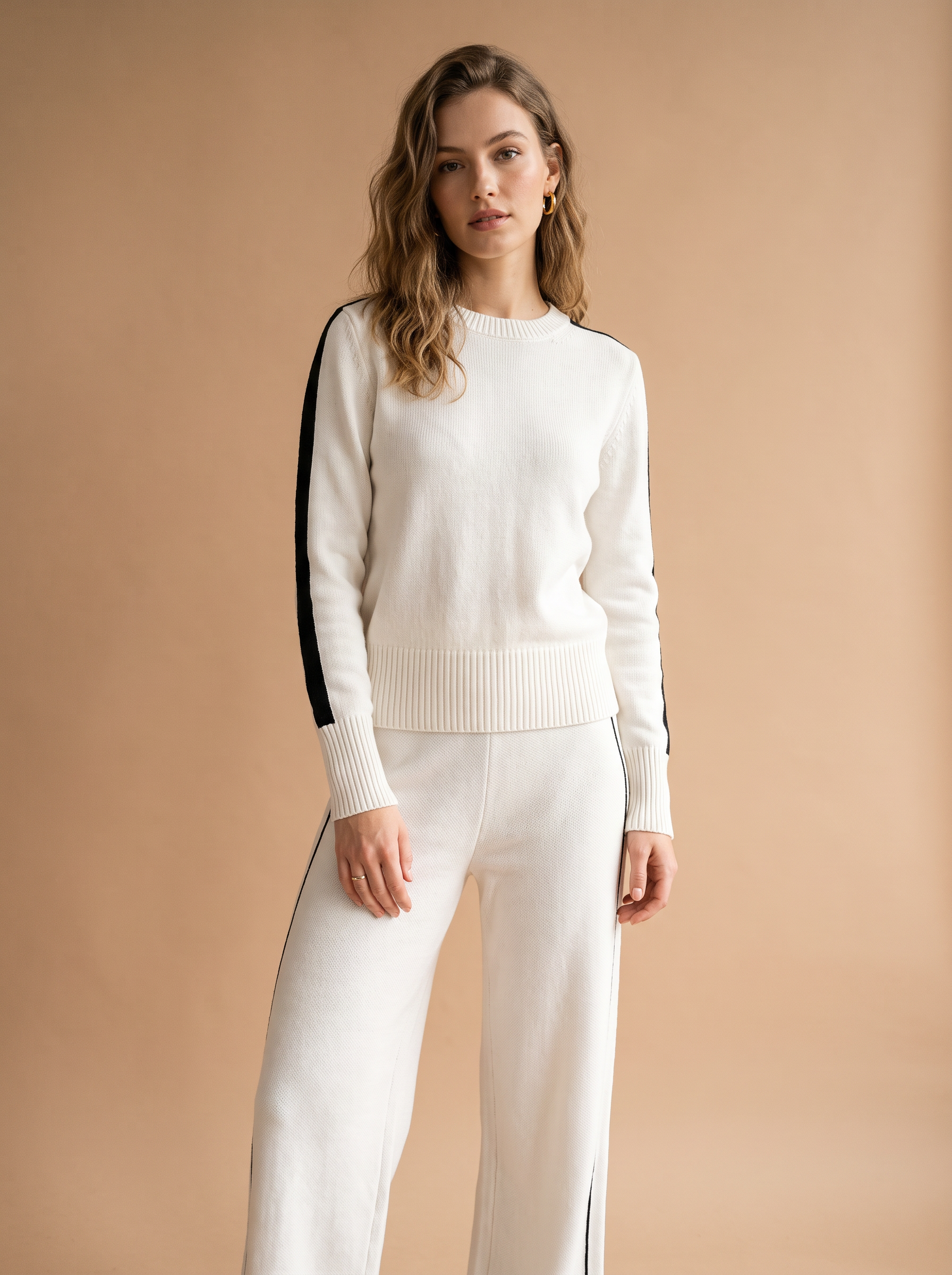Wide‑Leg Hose mit Seitenstreifen