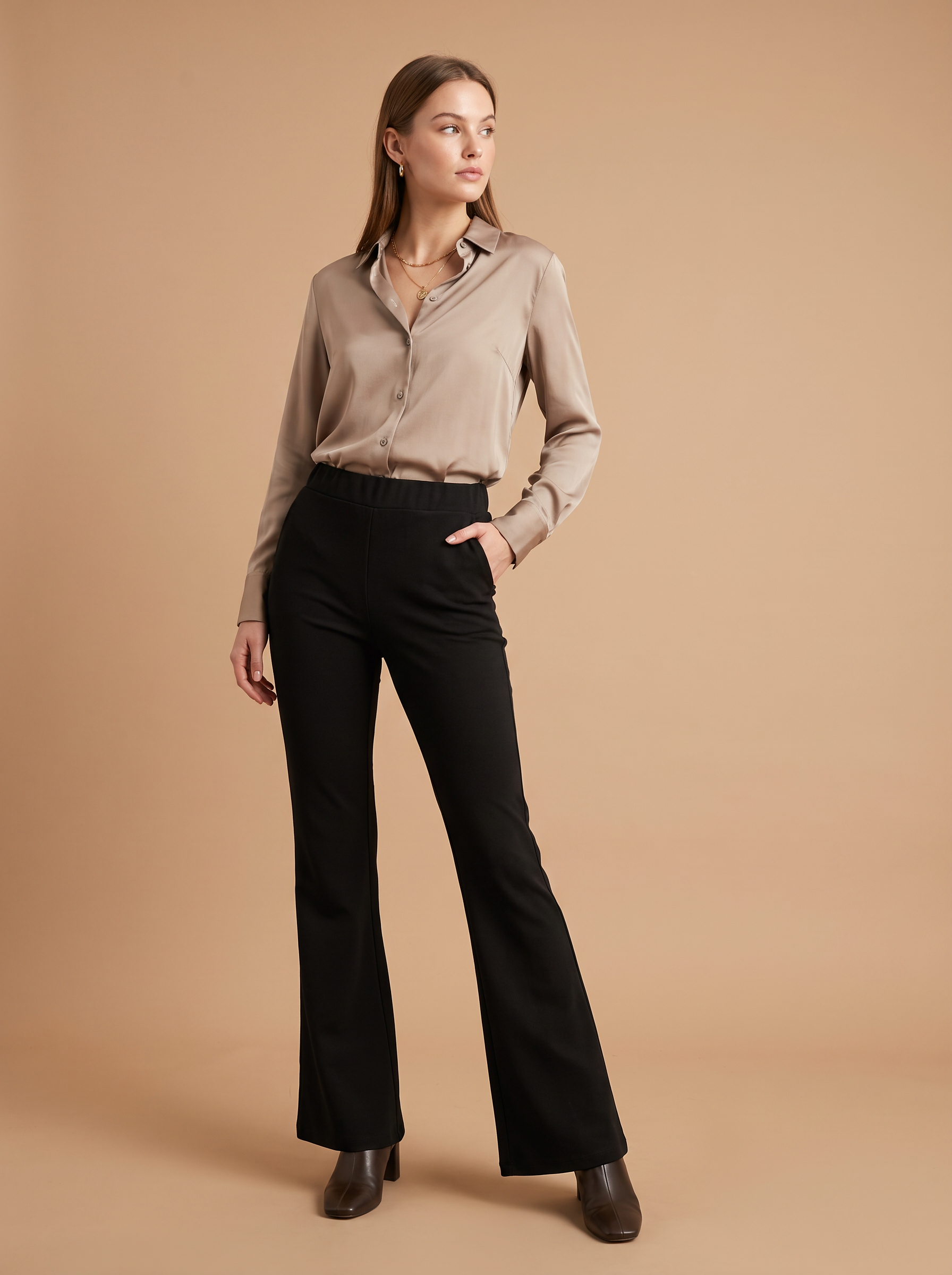 High‑Waist Flared Hose