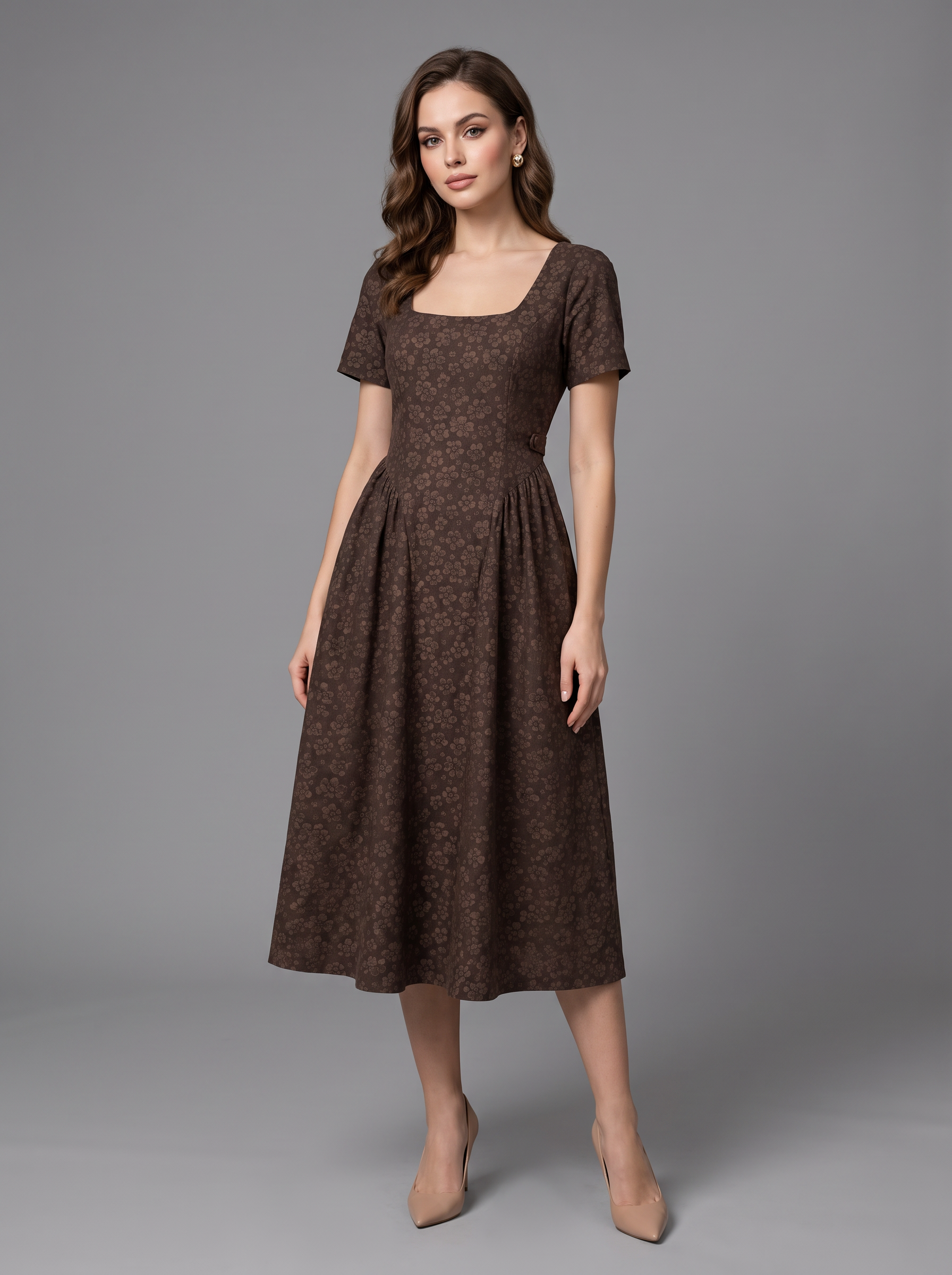 A-Linien-Kleid mit Gürtel