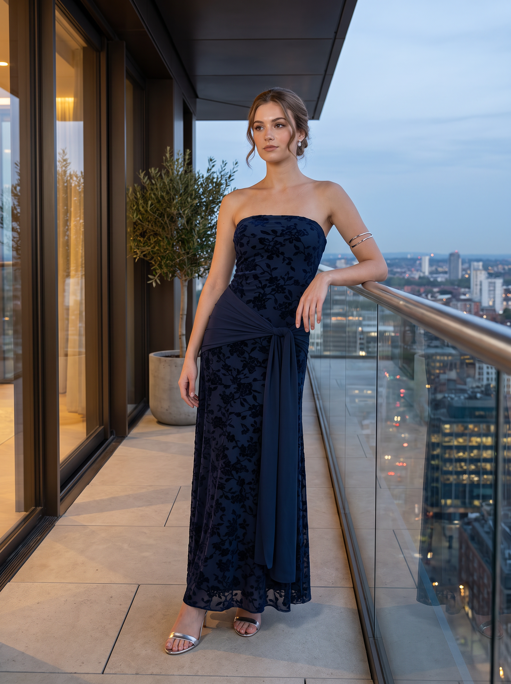 Ärmellanges Mermaid-Maxikleid