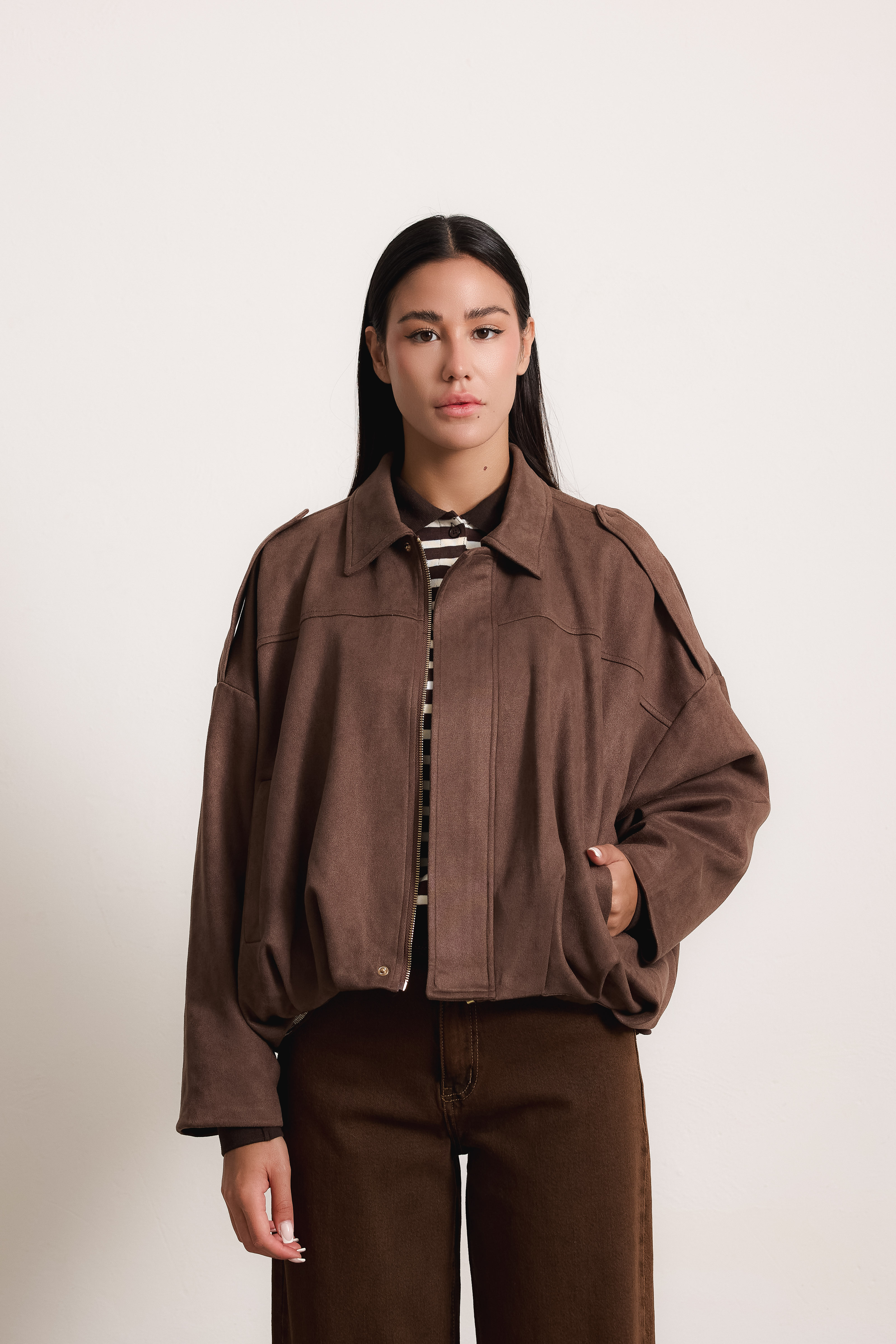 Oversize Jacke bis zur Hüfte