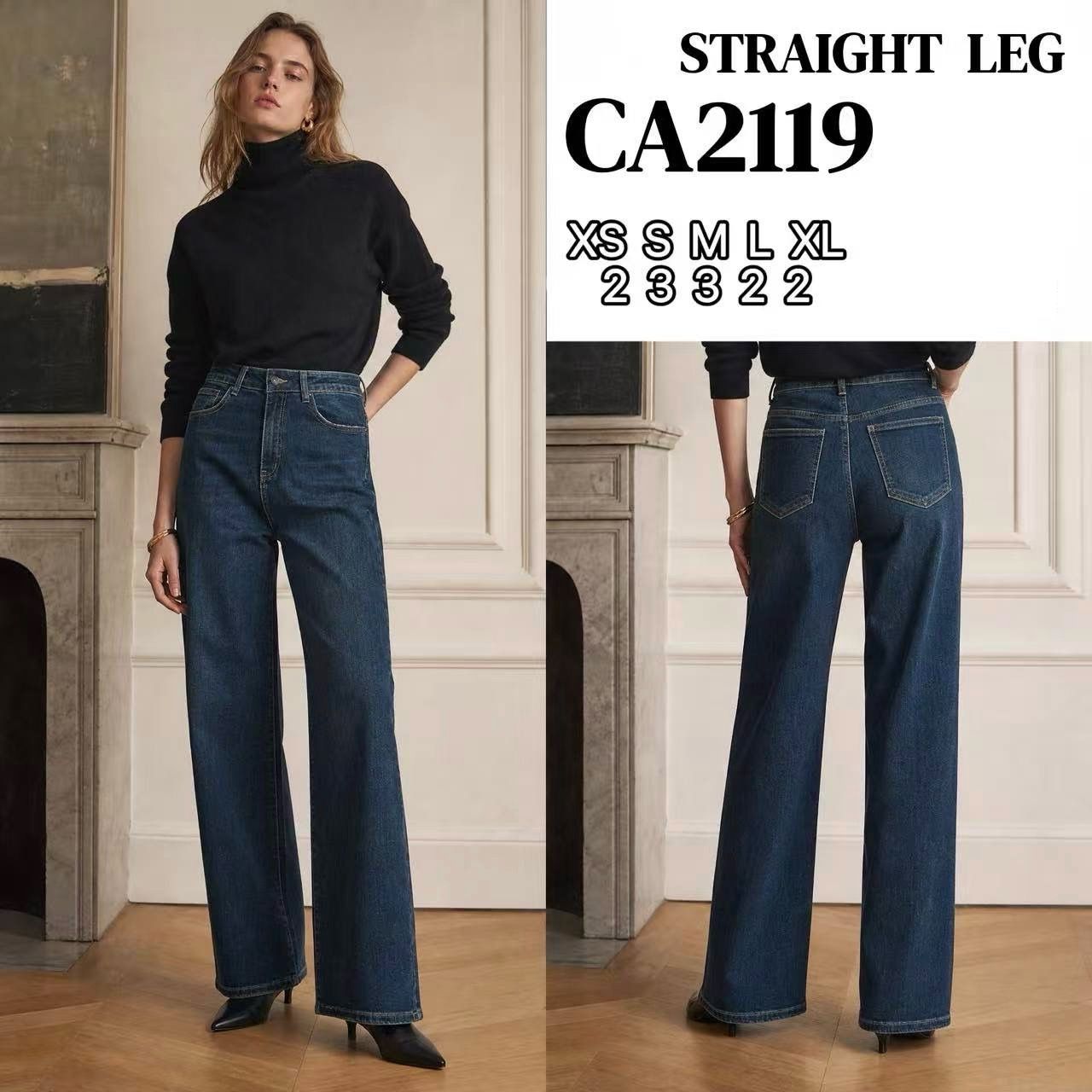 Straight-Leg-Jeans mit hoher Taille