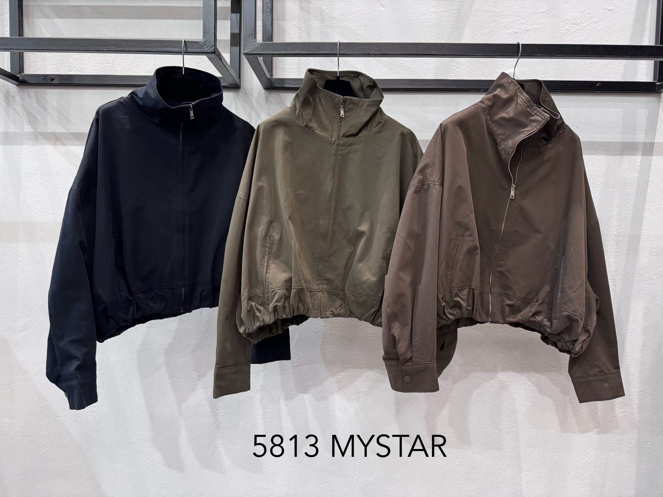 Oversized Jacke mit Halbrolkragen