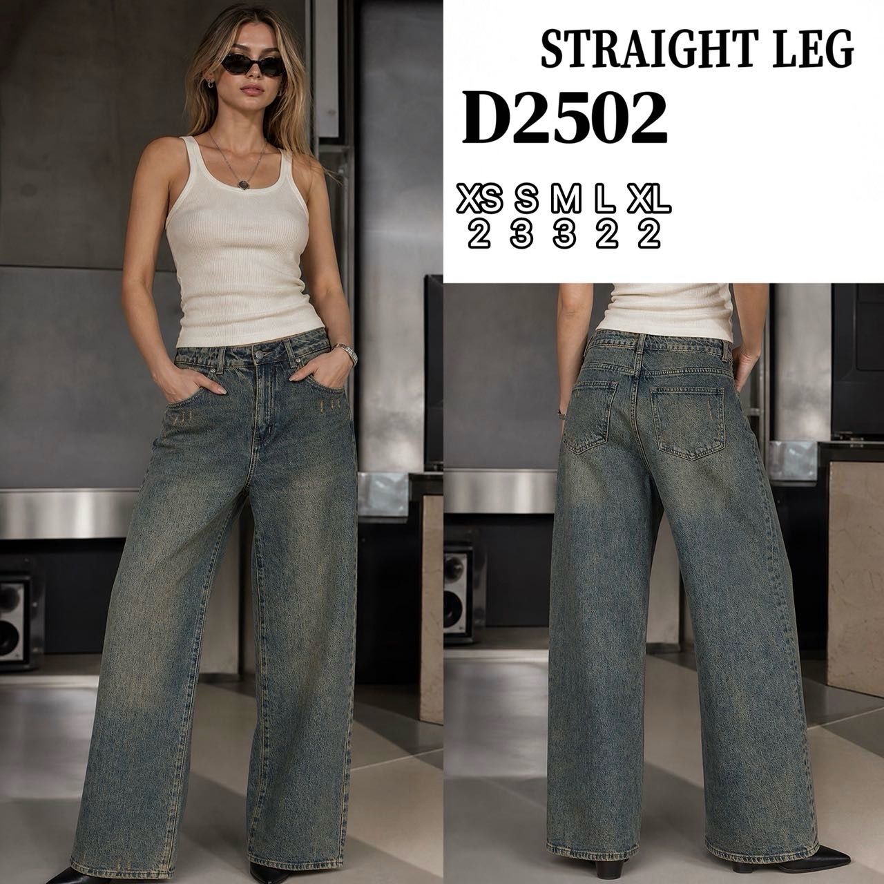 Jeans mit hoher Taille und geradem Bein