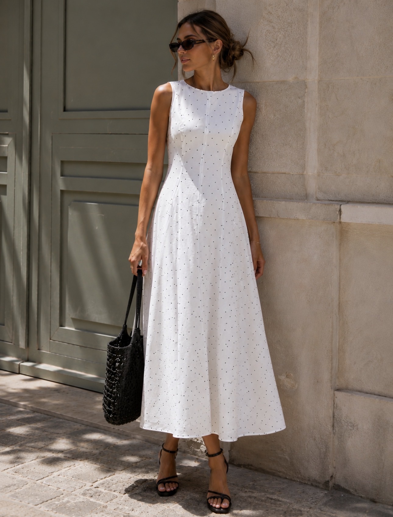 Figurbetontes A-Linien Midi-Kleid