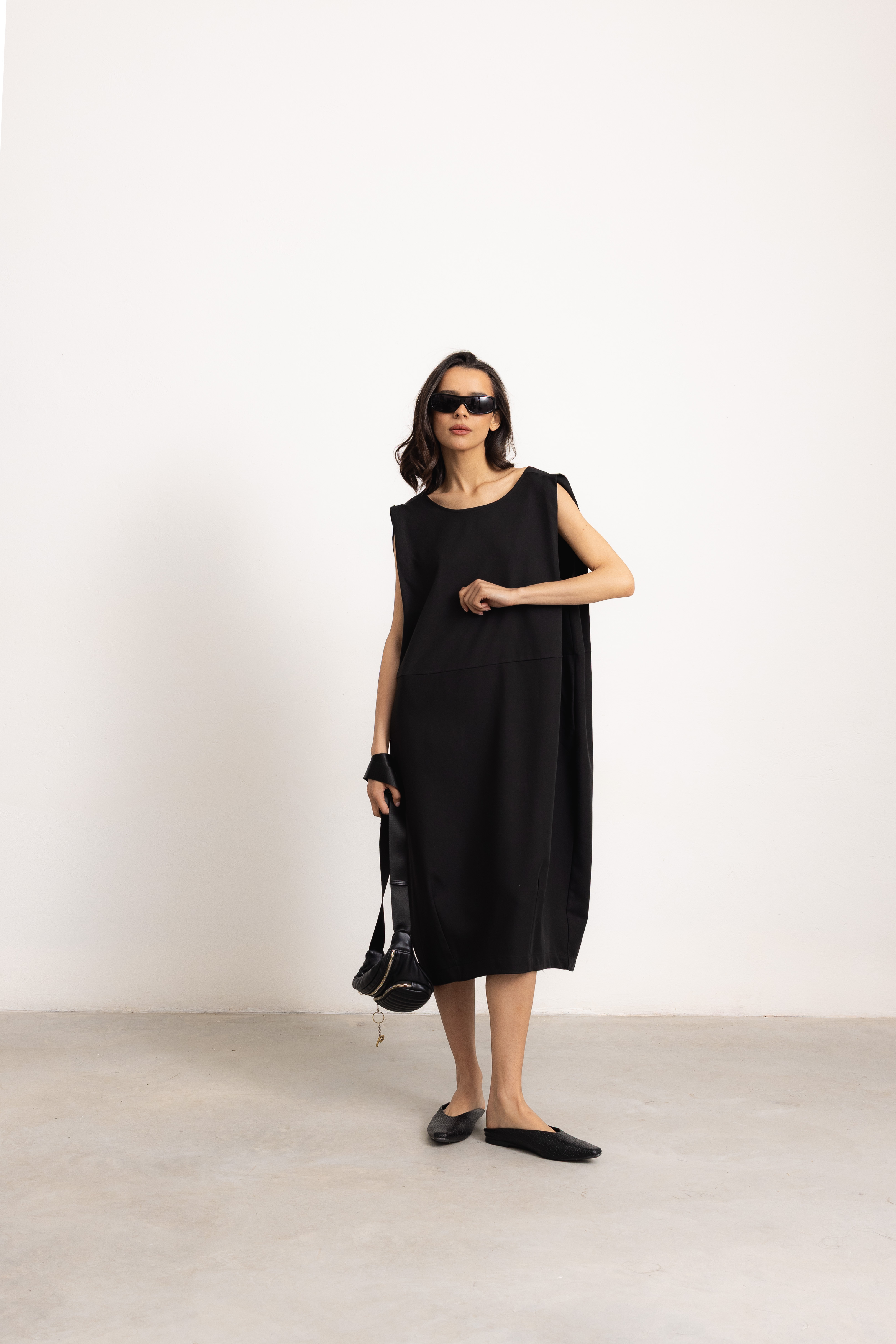 Oversize-Midikleid mit Taschen