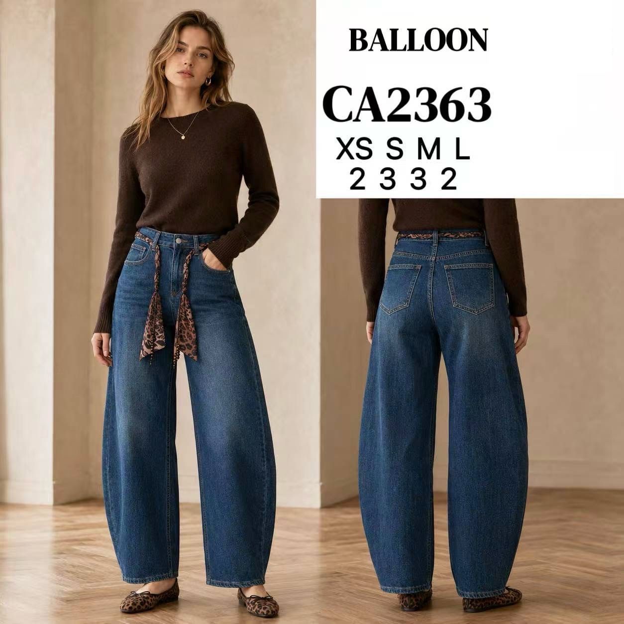 Ballon-Hose mit Bindegürtel