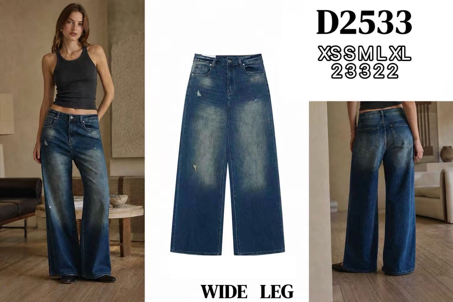 Jeans Regular mit weitem Bein
