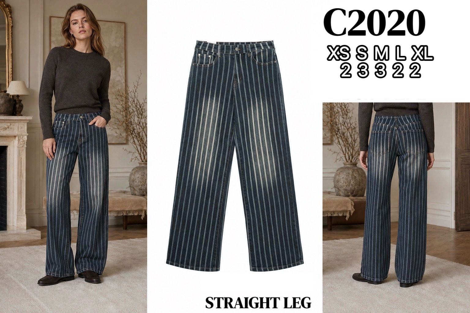 Straight-Leg-Jeans mit Taschen