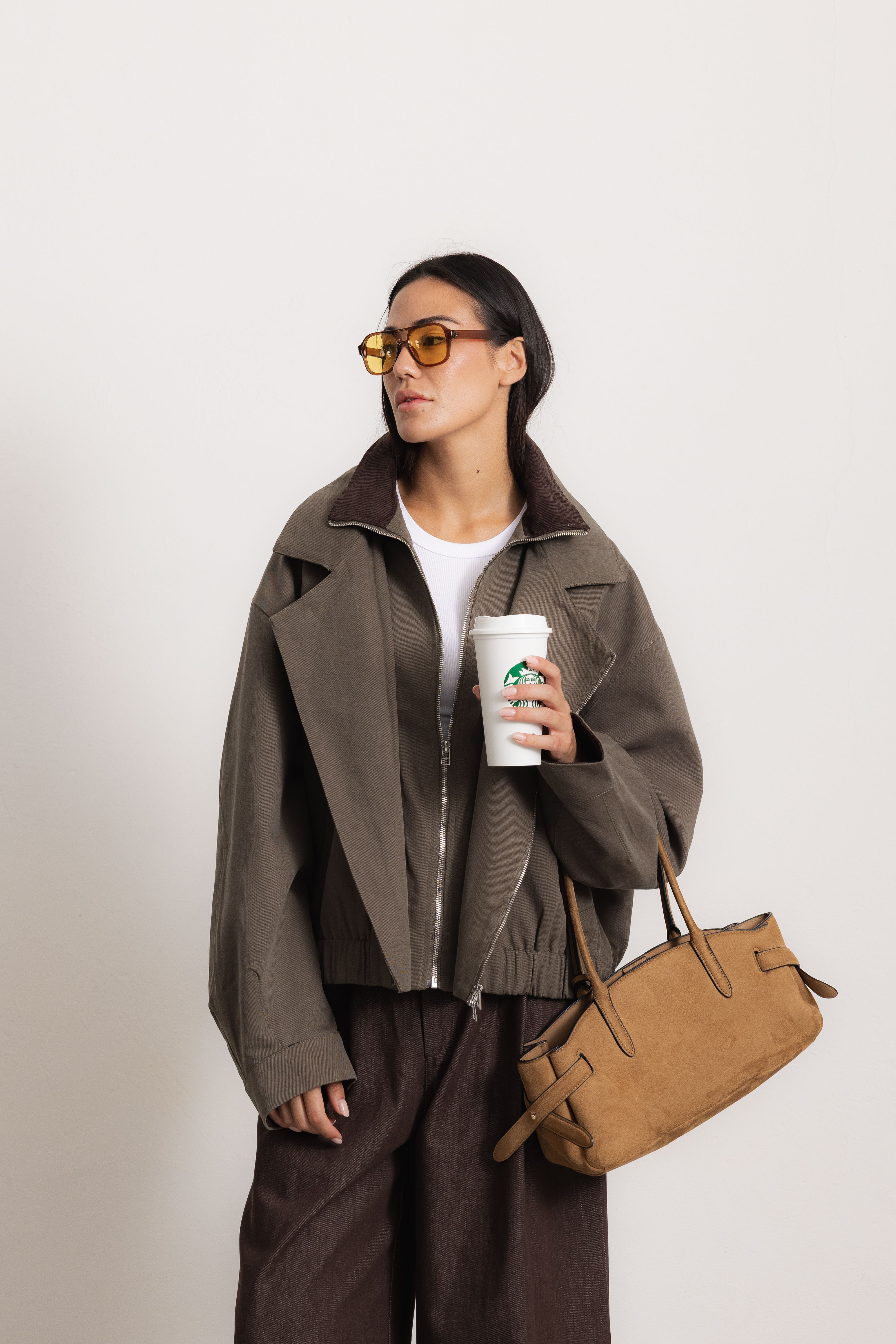 Oversized-Jacke mit breiten Reversen