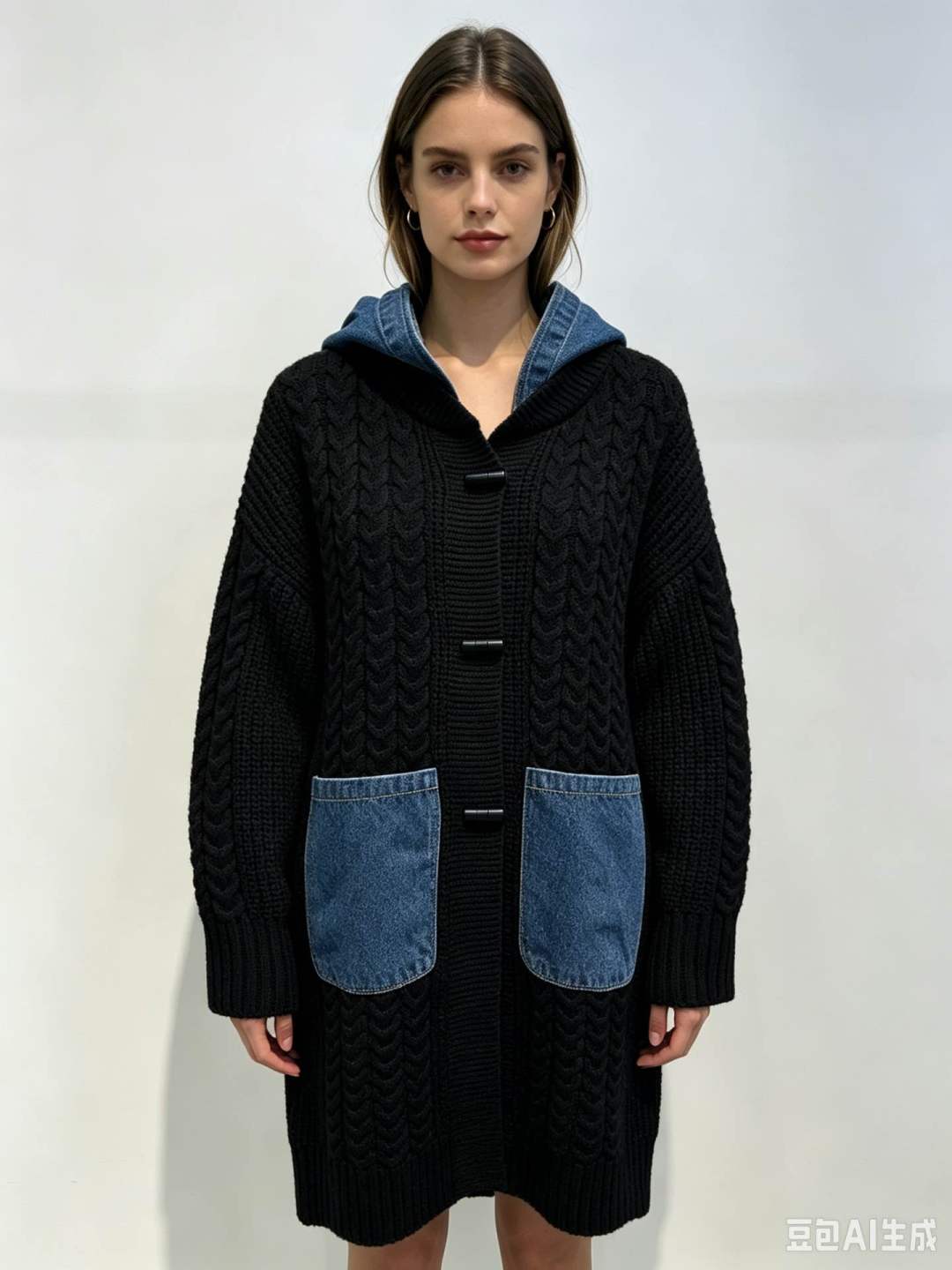 Langer Kapuzencardigan