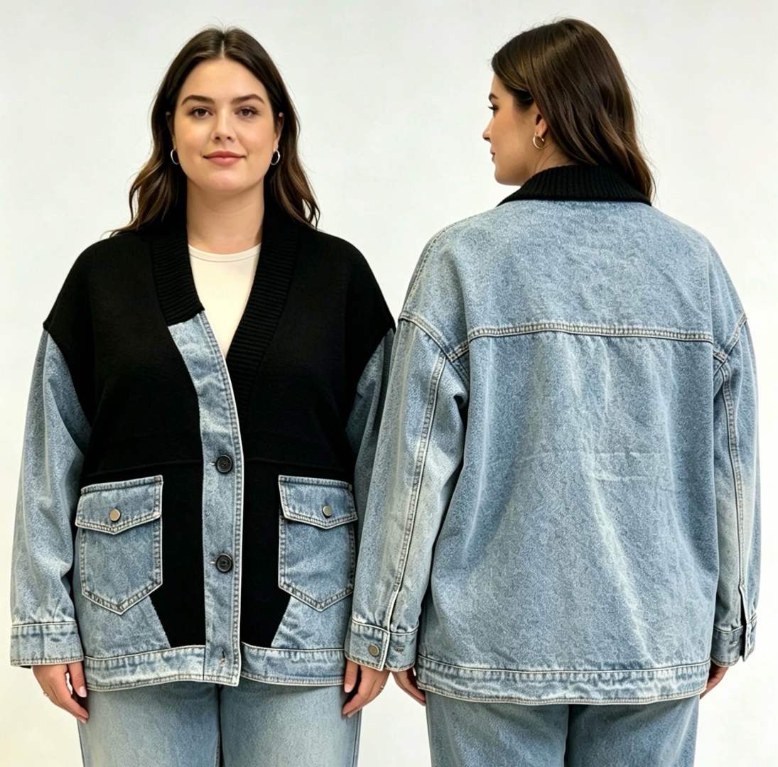 Oversize-Jeansjacke mit Taschen