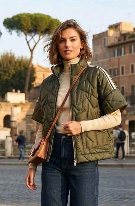 Steppjacke mit kurzem Arm