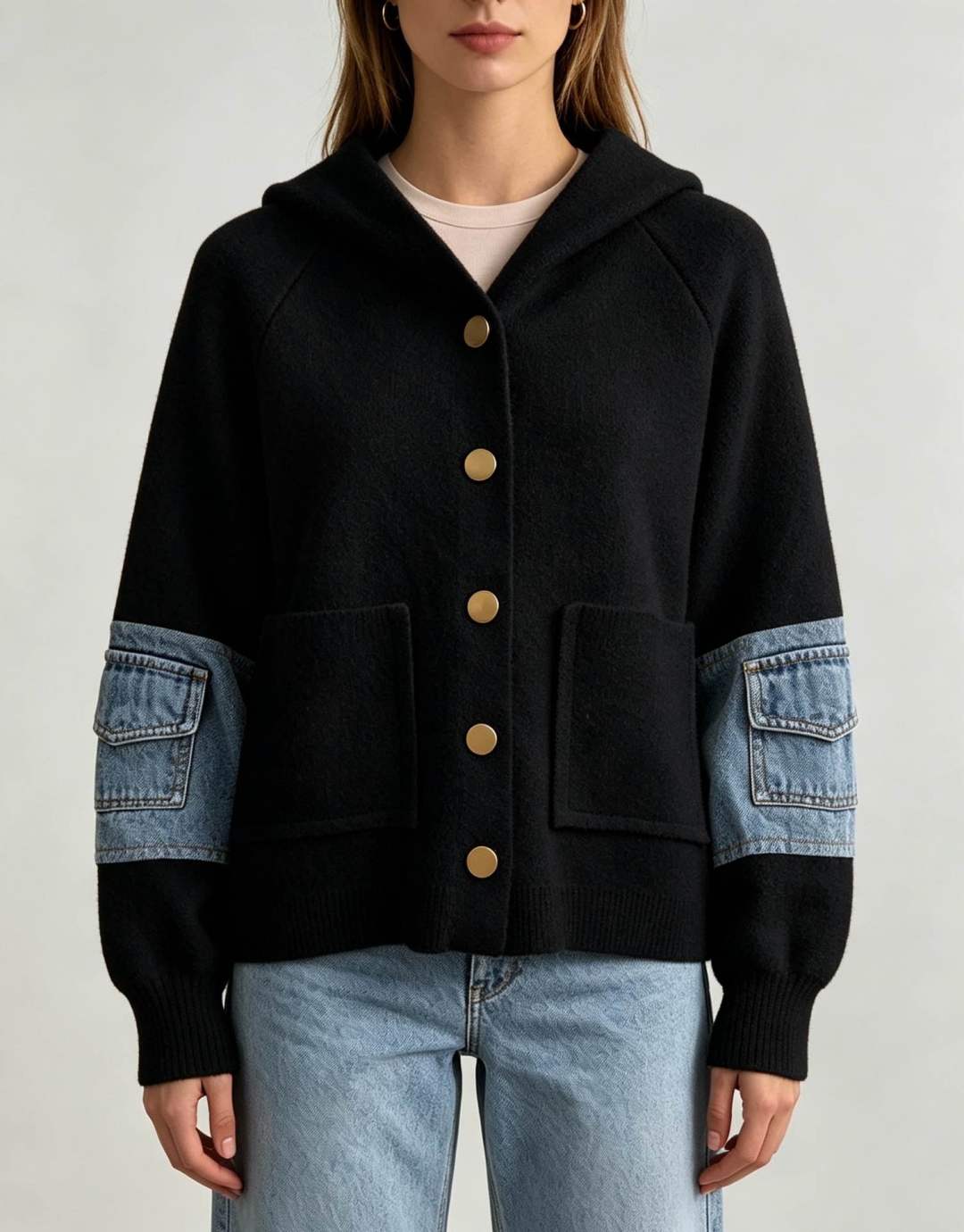 Lässiger Kapuzen-Cardigan