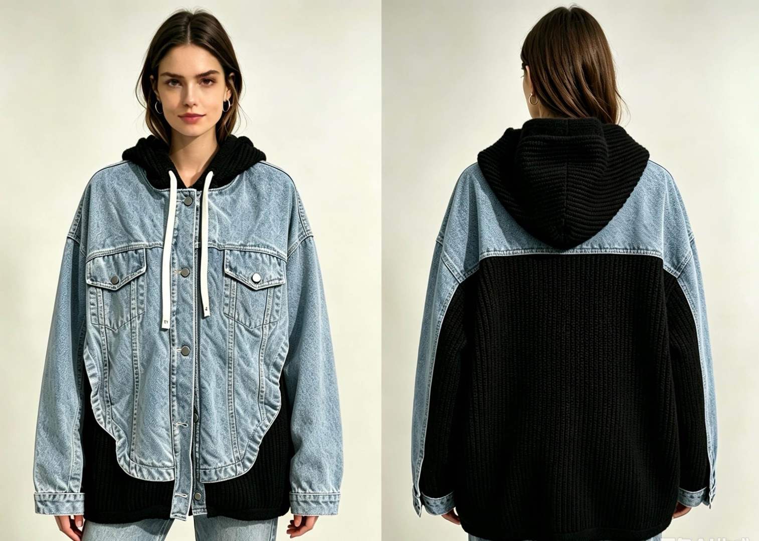 Oversize-Jacke mit Kapuze
