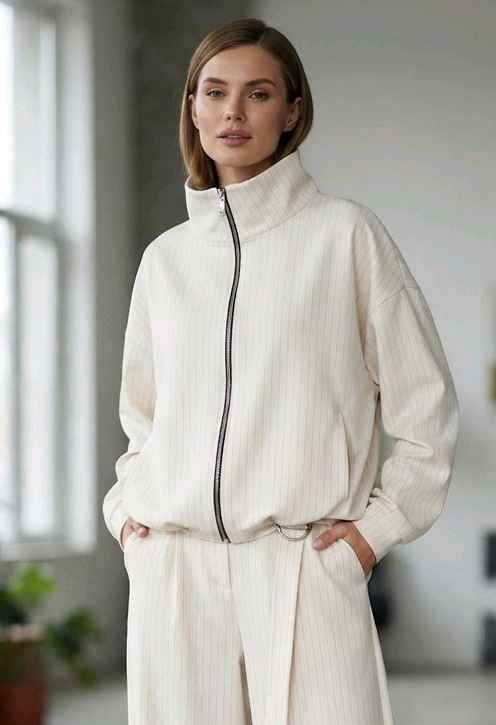 Oversize Jacke mit Streifen