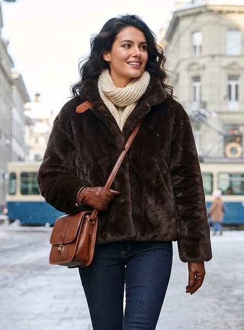 Boxy-Jacke mit Stehkragen
