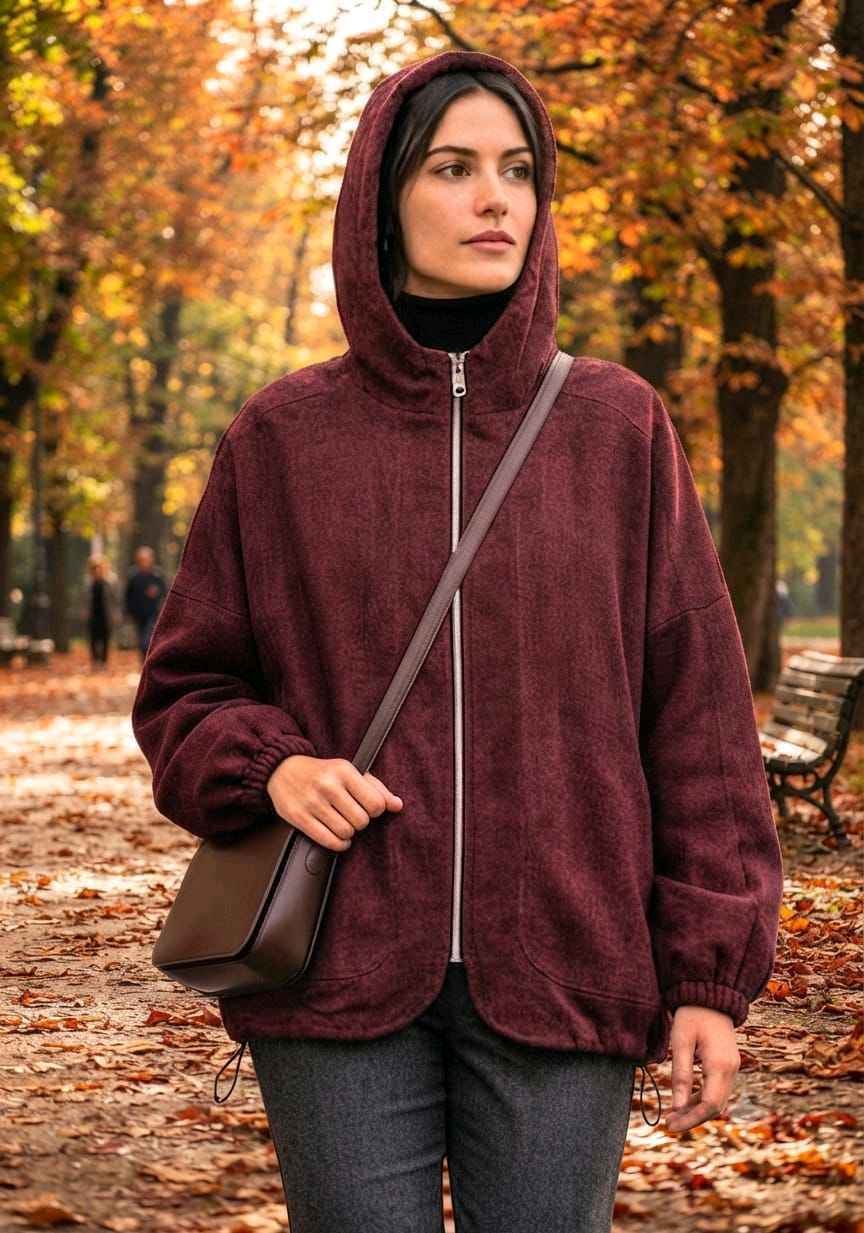 Oversize Jacke mit Kapuze