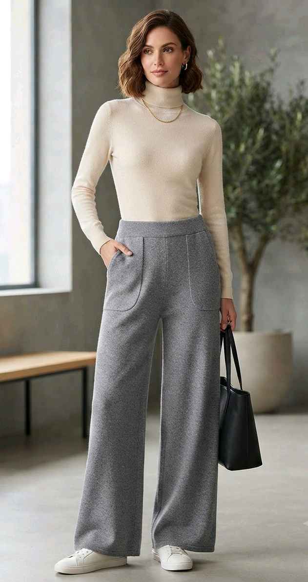 High-Waist Wide-Leg Hose