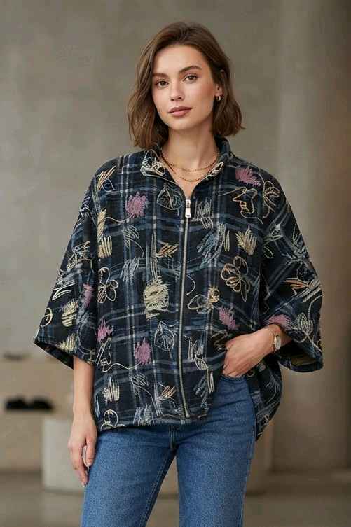 Oversize-Paisleyjacke 3/4