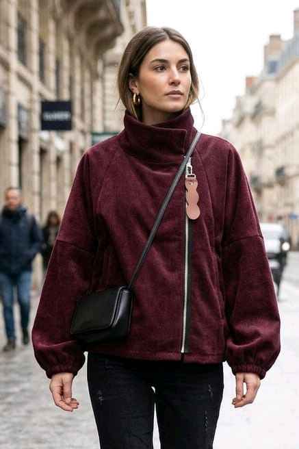 Lockere Jacke mit Stehkragen