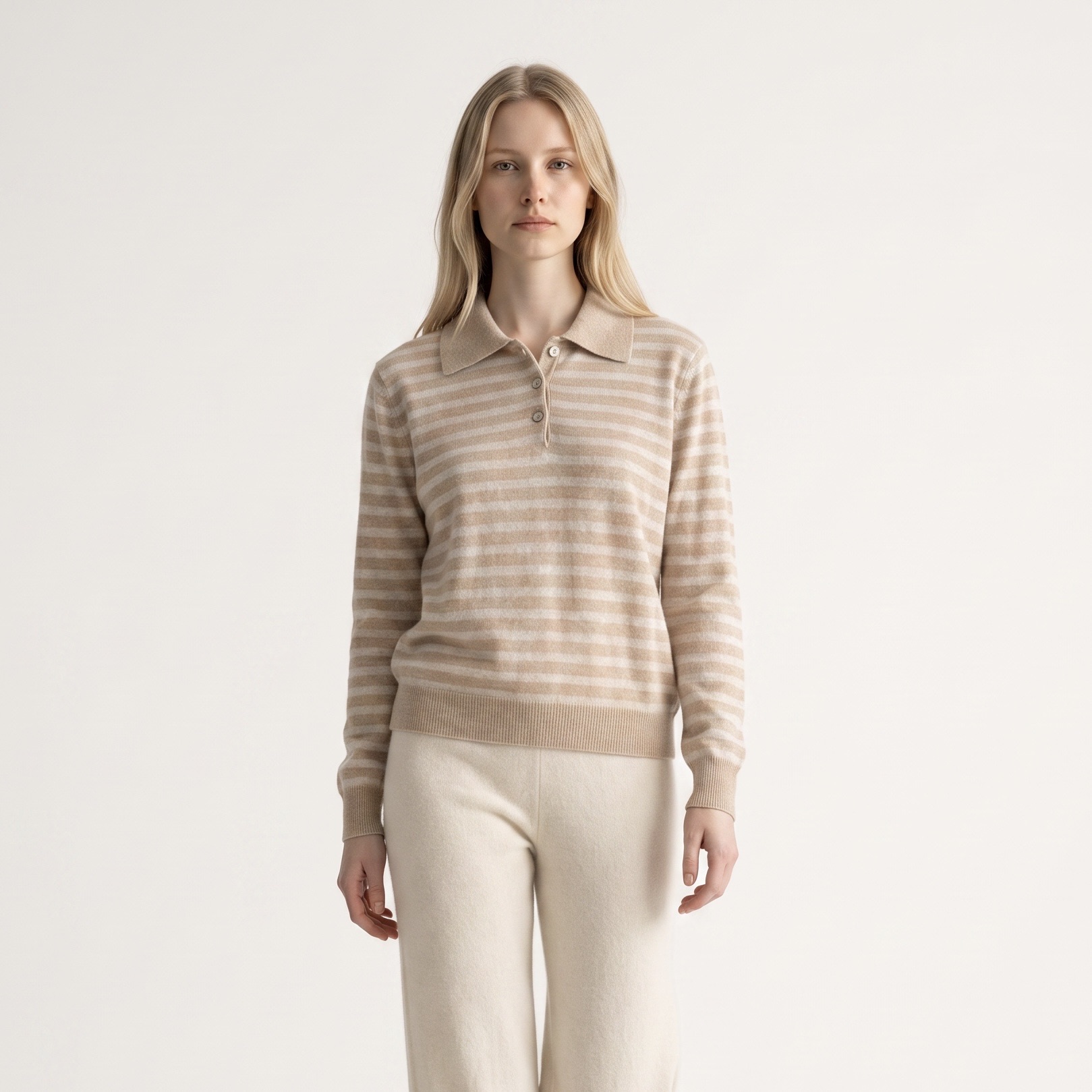 Gestreifter Polo-Pullover