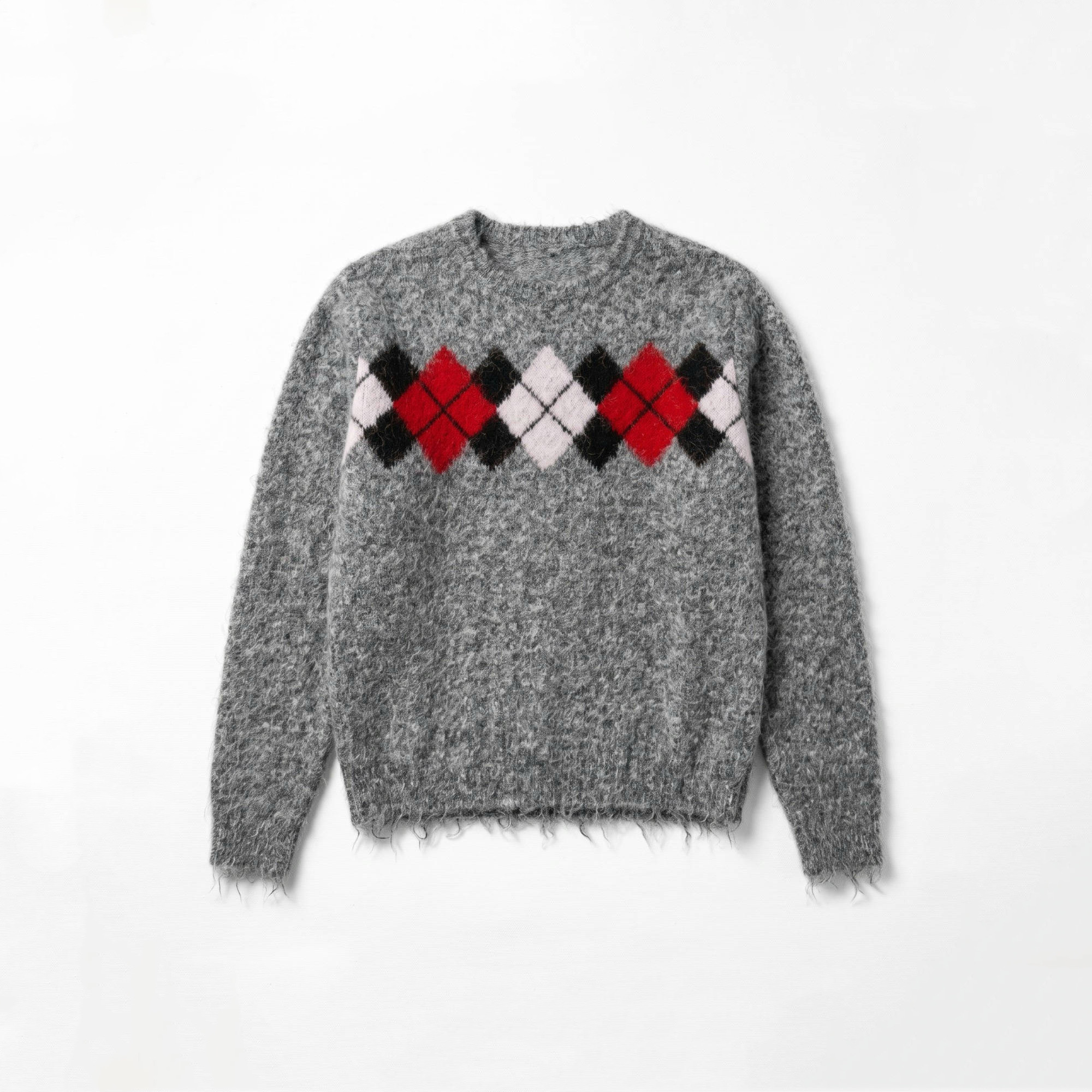 Flauschiger Rauten-Pullover