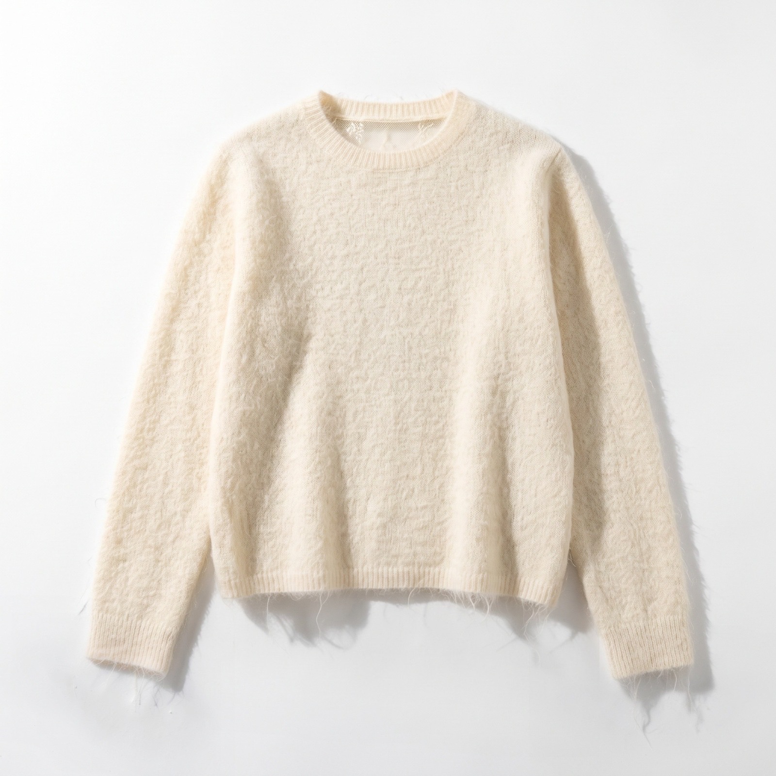 Pullover mit Spitzenbesatz