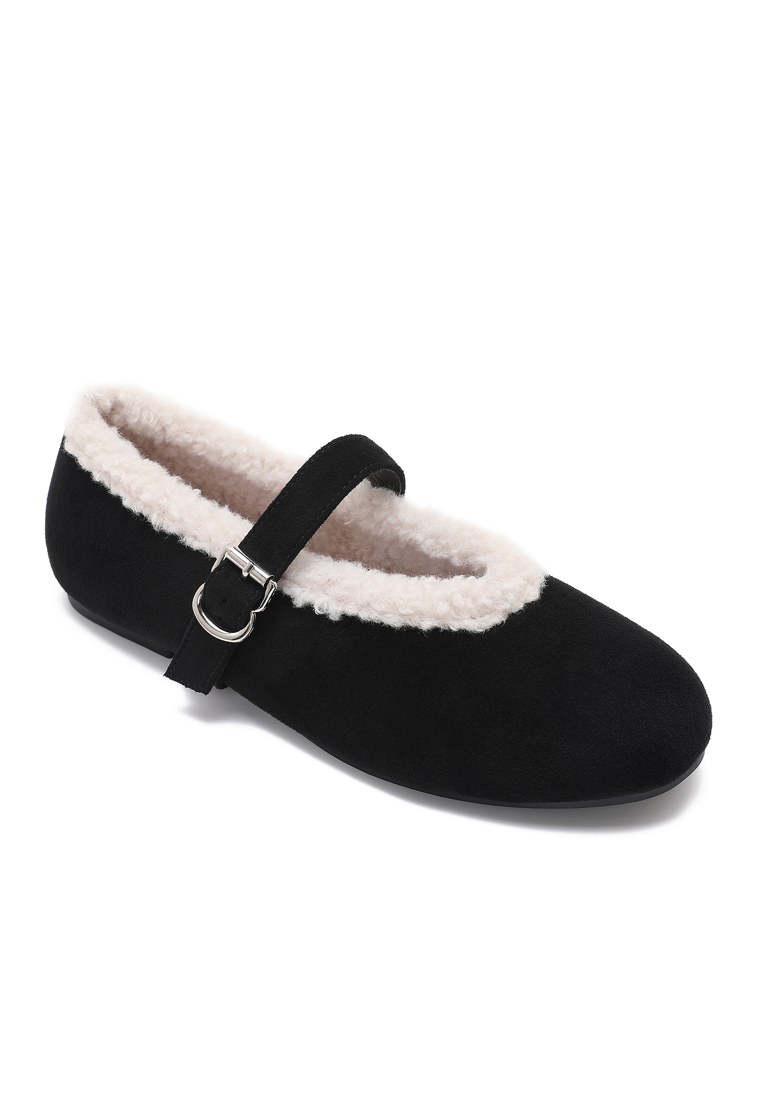 Wildleder-Mary-Jane Ballerinas