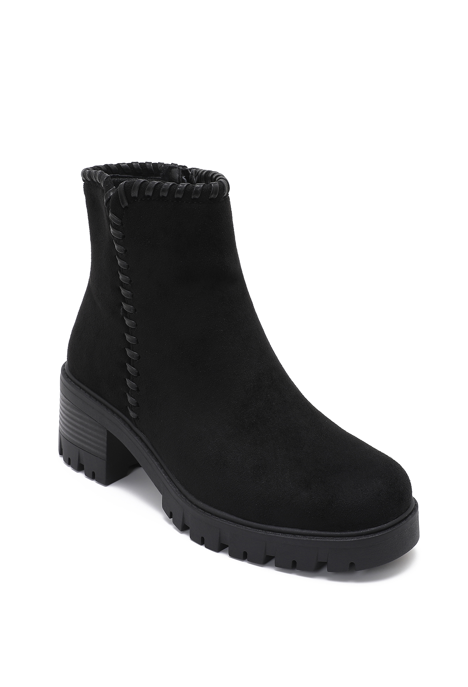 Semiß-Stiefeletten mit Blockabsatz