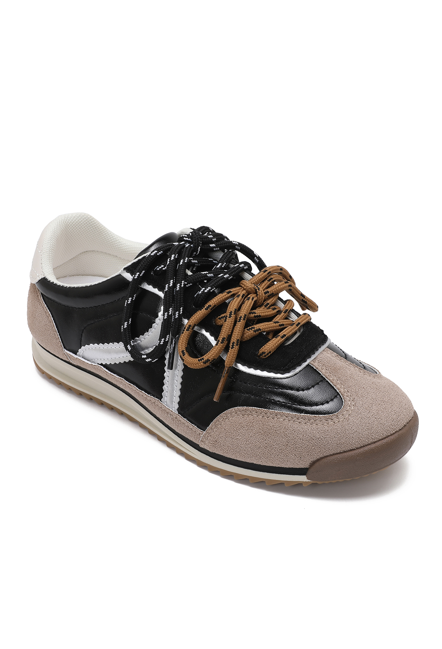 Retro-Sneaker mit Veloursleder-Einsätzen