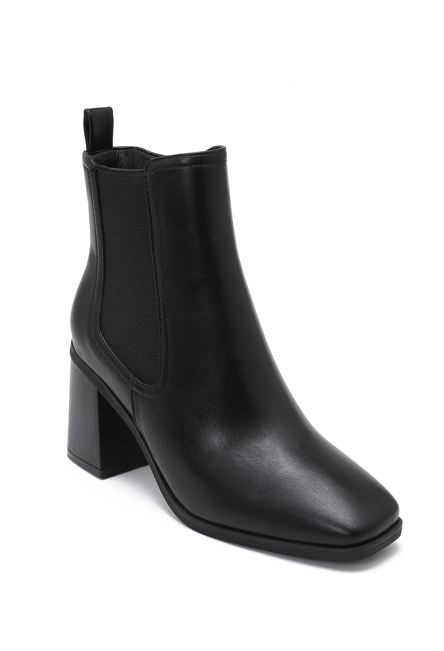 Kurzschaft-Stiefeletten mit Blockabsatz und Cut-outs