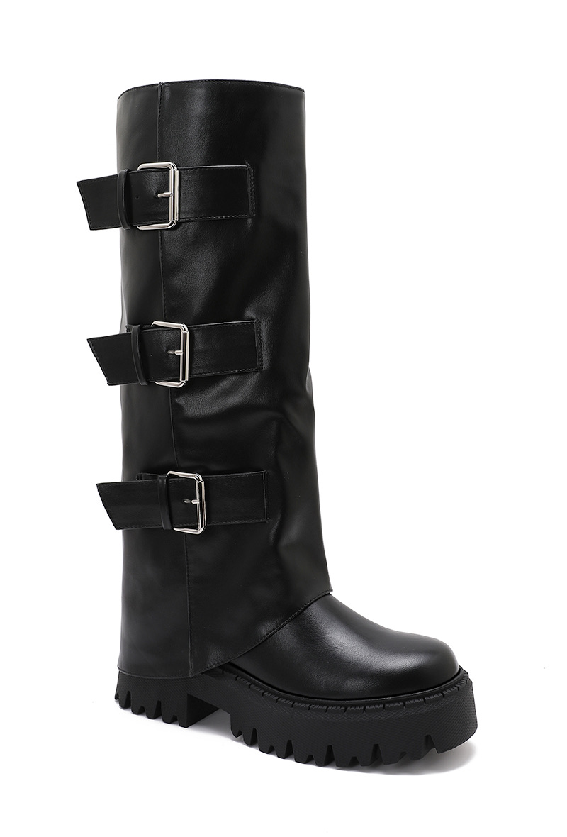 Biker-Stiefel mit dekorativen Schnallen