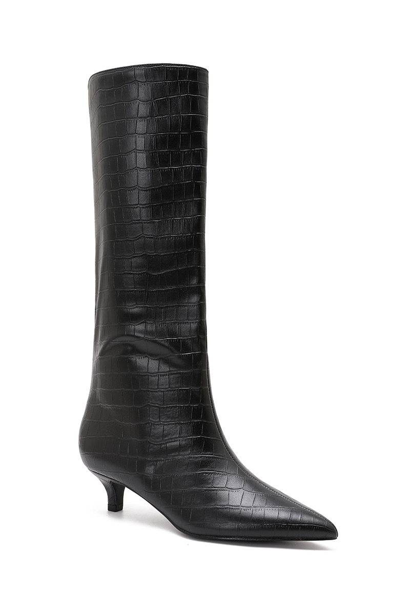 Spitze Stiefel mit geprägtem Finish