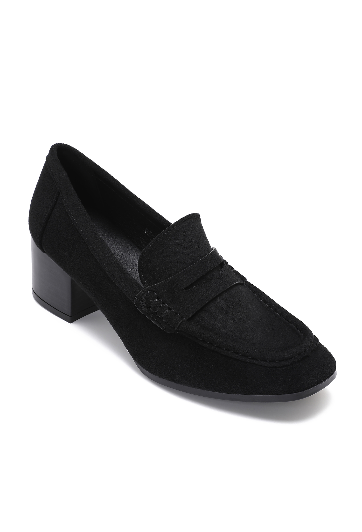 Klassische Loafer mit niedrigem Blockabsatz