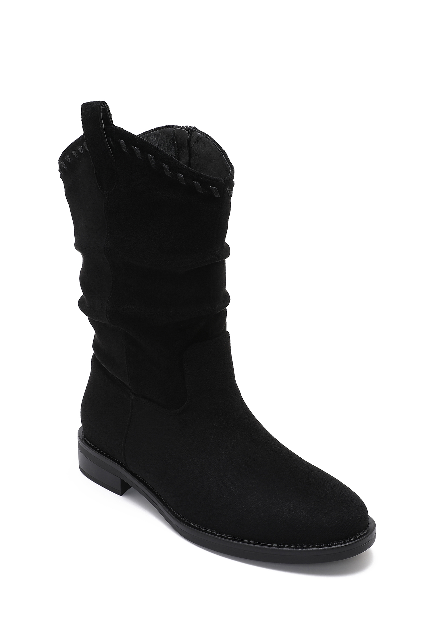 Stiefeletten mit gerafftem Schaft