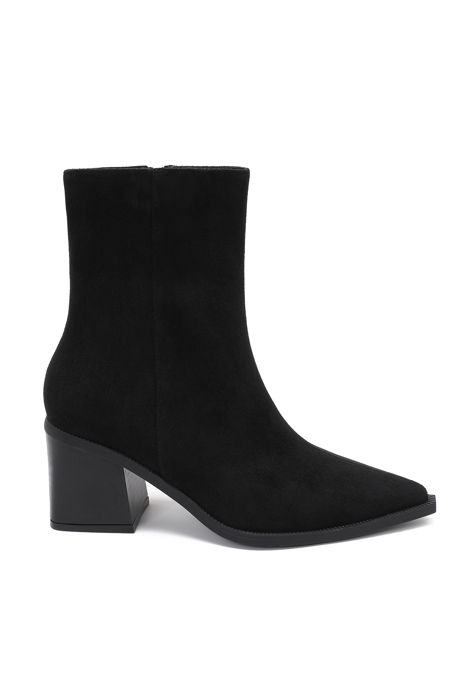 Wildleder-Stiefeletten mit Blockabsatz