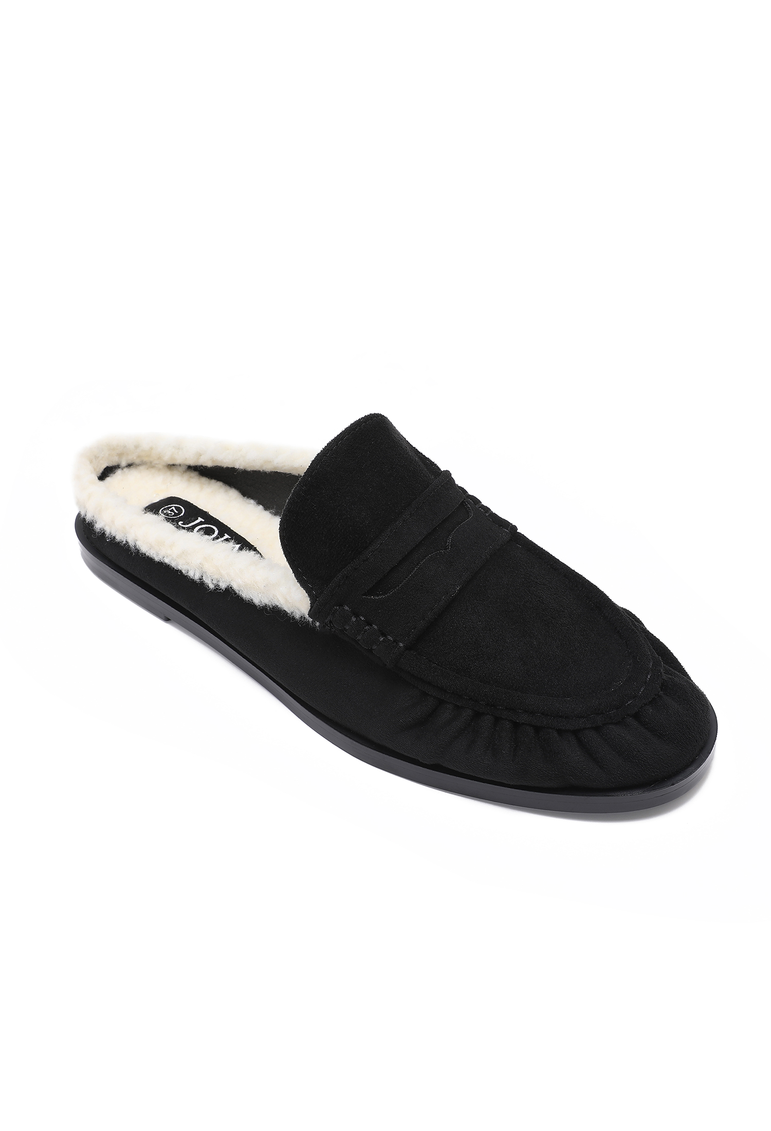 Loafer-Pantoletten mit Fell